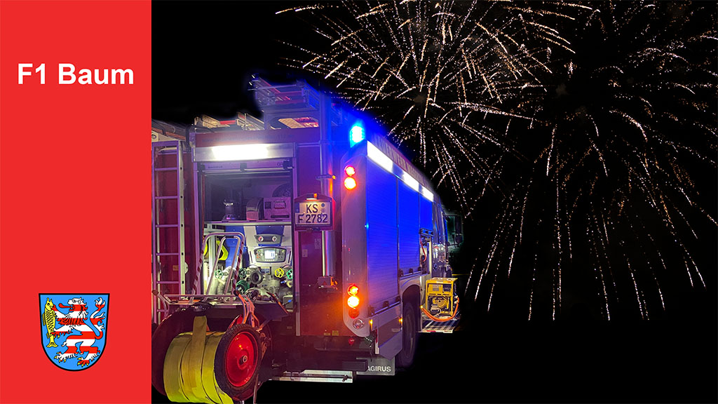 Einsatz, brennt Baum, 01.01.2025